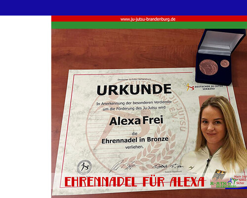 Ehrennadel in Bronze für Alexa Frei
