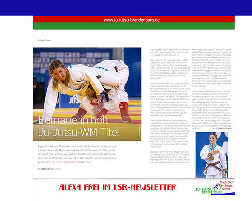 Alexa Frei im LSB-Newsletter